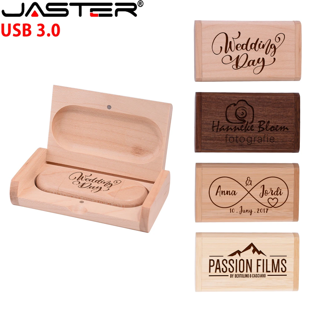 20 unids/lote diseñado regalo de boda unidad Flash USB3.0 128GB tipo C memoria Stick 64GB logotipo gratis colgante de madera de arce Natural 32GB 16G - imagen 4