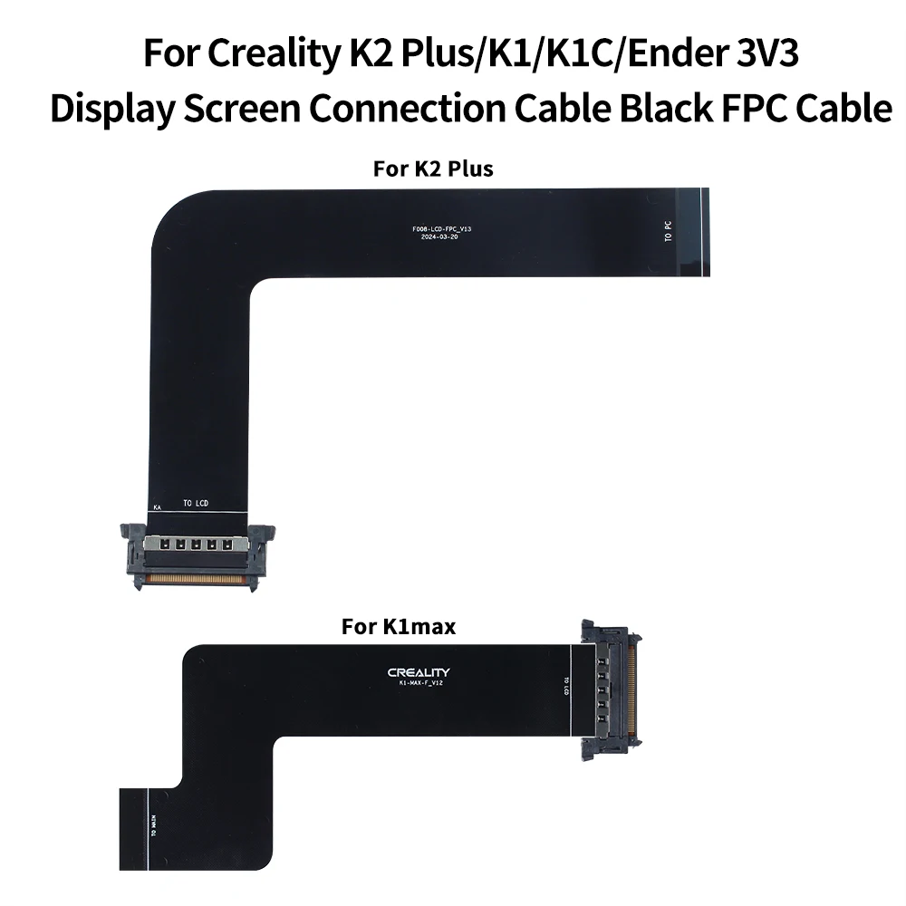 Para Creality K2 Plus/K1/K1C/Ender 3V3 Cable de conexión de pantalla Cable FPC negro L162mm accesorios de impresora 3D - imagen 2