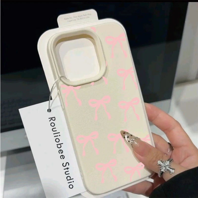 Funda de teléfono con lazo de corazón rosa para VIVO V60 Lite Y31 Y400 V50 V40 Lite Y04 Y29 Y100 Y19S Y35 V50 V30E, funda con patrón de lichi - imagen 4