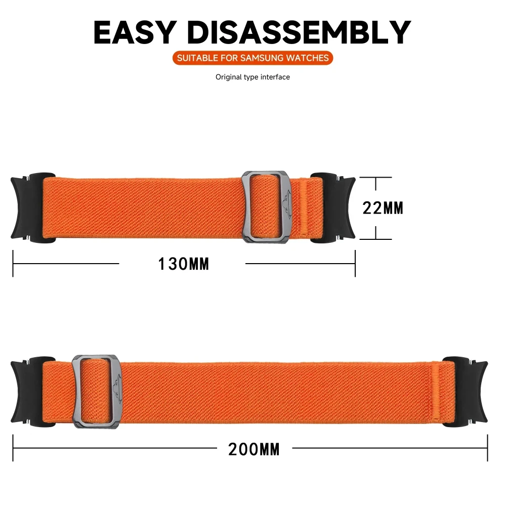 Correa elástica de nailon sin huecos para Samsung Galaxy Watch 7/FE/6Classic 40 44mm 43mm 47mm 5Pro 45mm reloj 4 pulsera clásica 46 42mm - imagen 4