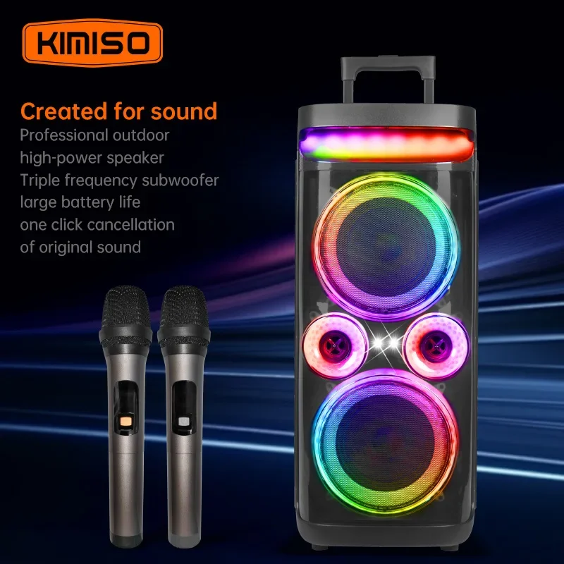 Altavoz Bluetooth para exteriores súper grande de 3000W con potencia máxima, Subwoofer de doble bocina de 8 pulgadas, columna inalámbrica portátil, sonido de graves con micrófono - imagen 2