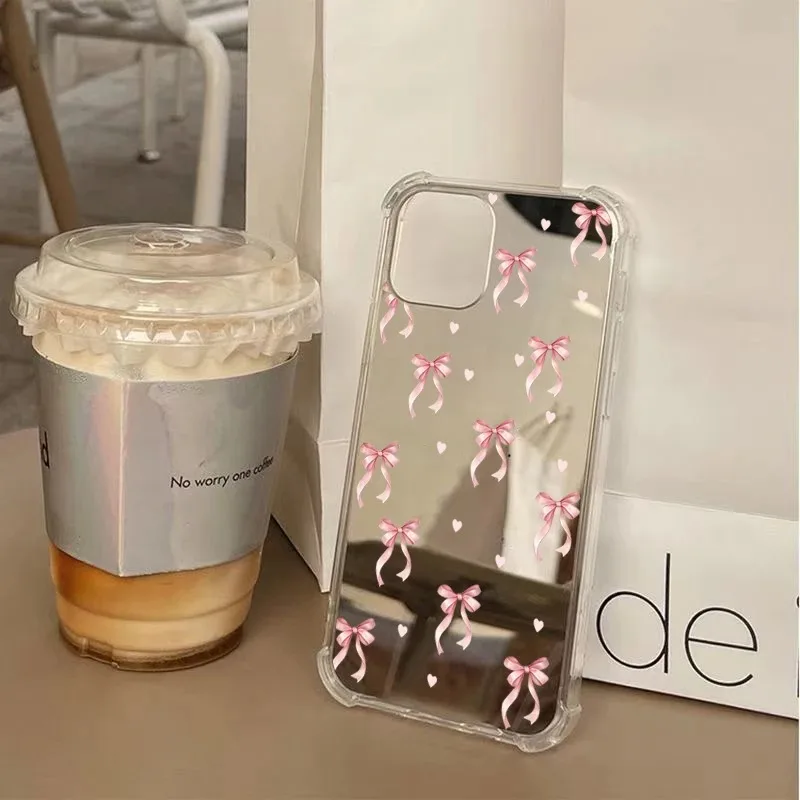 Funda de teléfono con espejo y lazo colorido para Samsung Galaxy A06 A14 A23 A36 A52 A55 A56 S25 S24 S23 S22 S21 Ultra Plus FE, funda a prueba de golpes - imagen 5