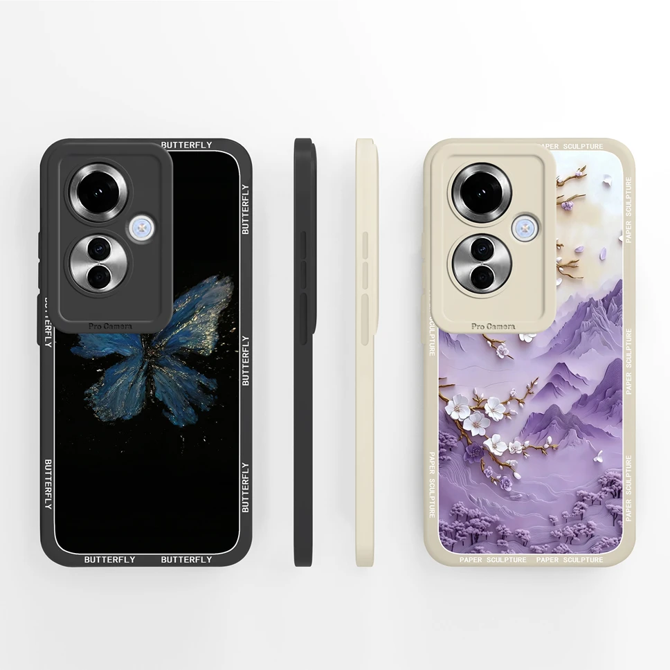 Para Oppo Reno11 Pro 11F 5G Funda de teléfono encantadores patrones de garra de gato Funda de silicona líquida suave para Oppo Reno11Pro Funda de alta calidad - imagen 5