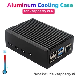 Raspberry Pi 4, carcasa de aleación de aluminio, carcasa de Metal negra y gris, carcasa de cierre de refrigeración pasiva para Raspberry Pi 4 modelo B RPI 4B Pi4