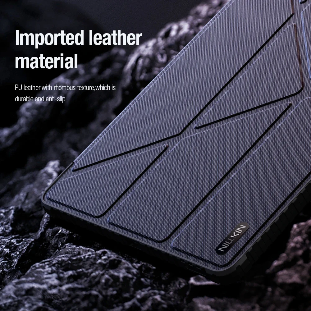 Nillkin para Samsung Galaxy Tab S9 Plus S10 FE Plus S10 Ultra Armor parachoques de cuero cámara deslizante Auto Wake Flip Protector cubierta - imagen 5