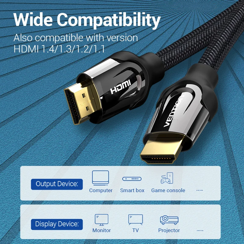 Vention-Cable HDMI 2,0 para TV Box, HUB USB C, PS5, 4K/60Hz, divisor HDMI de Ultra alta velocidad, Cable de vídeo y Audio, 5m - imagen 3