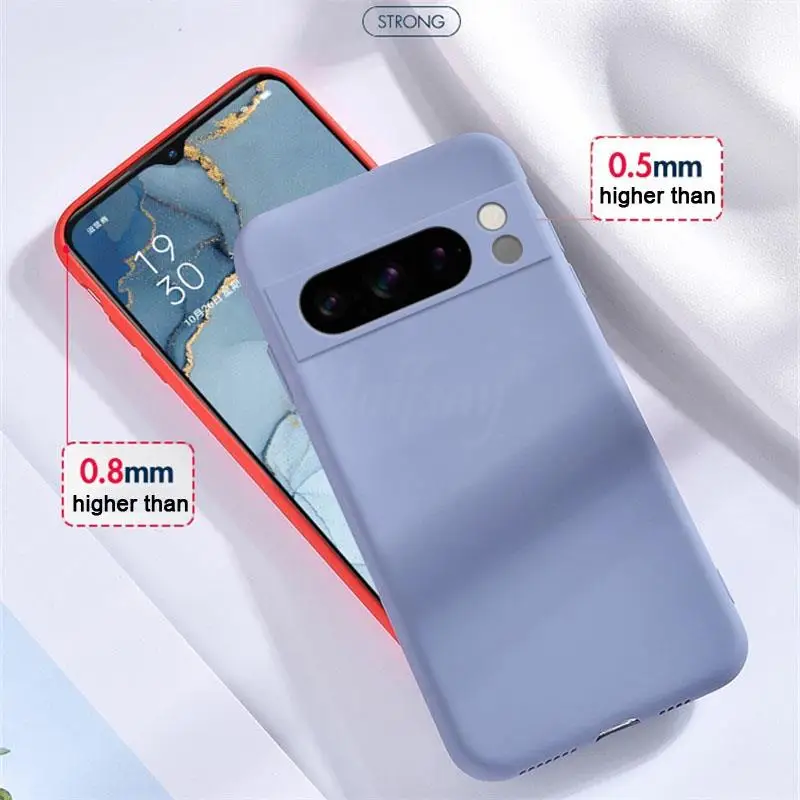 Para Google Pixel 8 Pro funda Pixel 10 Pro cubierta protectora de goma de silicona líquida funda de TPU Pixel 9 Pro XL 8 Pro 8A 7A 7 6A 6 Pro - imagen 2