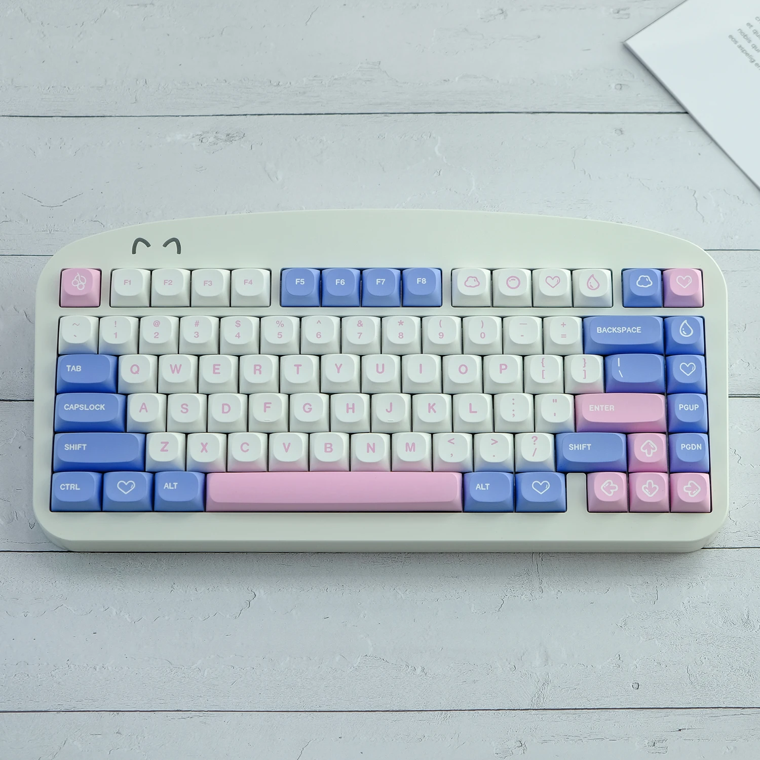 GMK-Juego de 141 teclas de espuma de leche de burbujas, teclas subcama de tinte PBT, perfil MA, cambio de 1,75u 2U para teclados personalizados - imagen 4