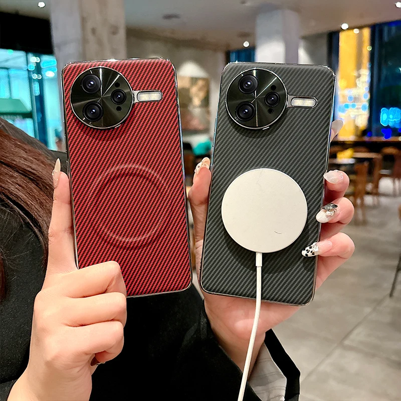 Para Xiaomi POCO F7 Ultra funda dura de fibra de carbono magnética Magsafe funda protectora trasera para Xiaomi POCO F7 Pro F7Ultra Shell - imagen 3