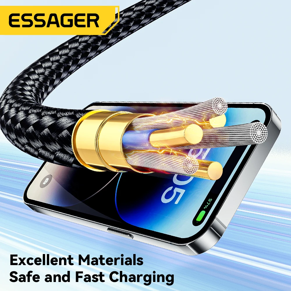 Cable Essager USB C para iPhone 14 13 12 11 Pro Max Xs 8 Plus iPad Macbook Cable 29W PD carga rápida tipo C para Cable de datos de iluminación - imagen 5