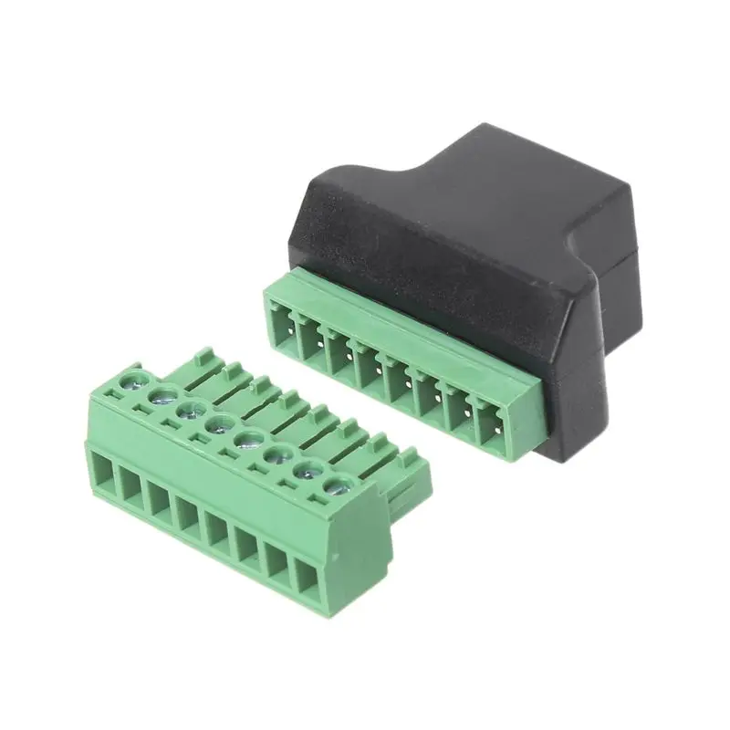 Nuevo 1 Uds rj45 macho a 8 pines adaptador de red de terminal de tornillo Rj45 hembra a bloque de terminales de tornillo conector 8p para CCTV DVR - imagen 5