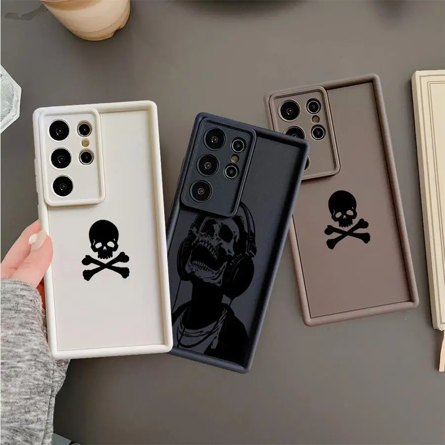 Funda de teléfono suave para Samsung Galaxy S23 S21 S20 S25 S23 Plus S24 FE S25 Ultra S24 Note 20 Ultra S22 Skull Cool - imagen 4
