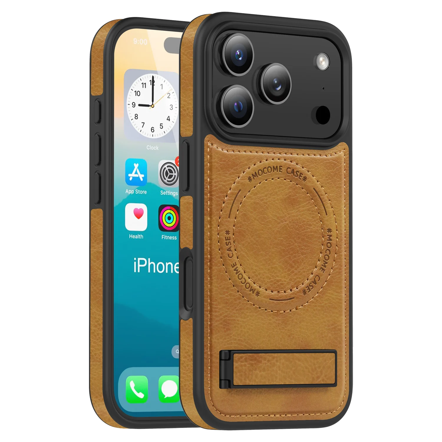 Para Magsafe Pu Funda de cuero con soporte para IPhone 17 16 15 14 Plus 13 12 11 Pro Max 17Air cubierta magnética de carga inalámbrica a prueba de golpes