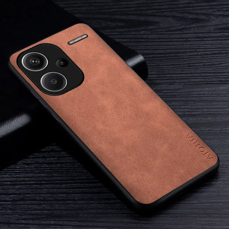 Funda de teléfono de cuero PU Premium para Redmi Note 13 Pro Plus 5G, Funda de Color sólido resistente a los arañazos para redmi note 13 pro - imagen 3