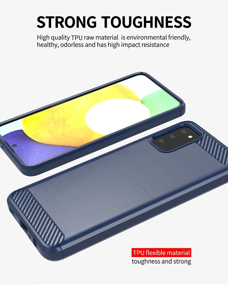 Para Samsung Galaxy A03s funda a prueba de golpes parachoques de carbono funda de silicona suave para Samsung Galaxy A 53 52 13 52s 34 03s 54 04 5G - imagen 5