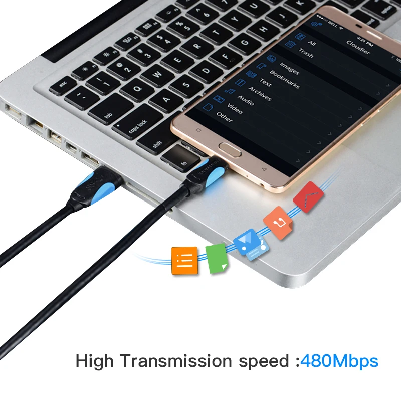 Vention-Cable USB tipo C para móvil, Cable de datos de carga rápida, 2A, USB 3,1, USB-C, para Samsung, Huawei, ZUK, LG, Xiaomi 0,5 - imagen 4