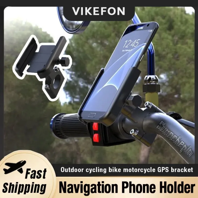 Soporte de teléfono de navegación para motocicleta y bicicleta, soporte para teléfono móvil para ciclismo al aire libre, para iPhone 16-12, Samsung, Xiaomi Backet