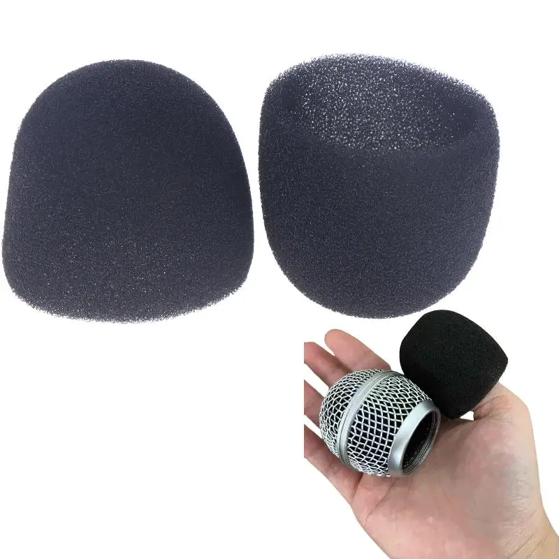 2/10 Uds. Tapa de micrófono de esponja para parabrisas de estudio, espuma interior protectora para micrófono para SLX24 PGX24 PG58 BETA58A
