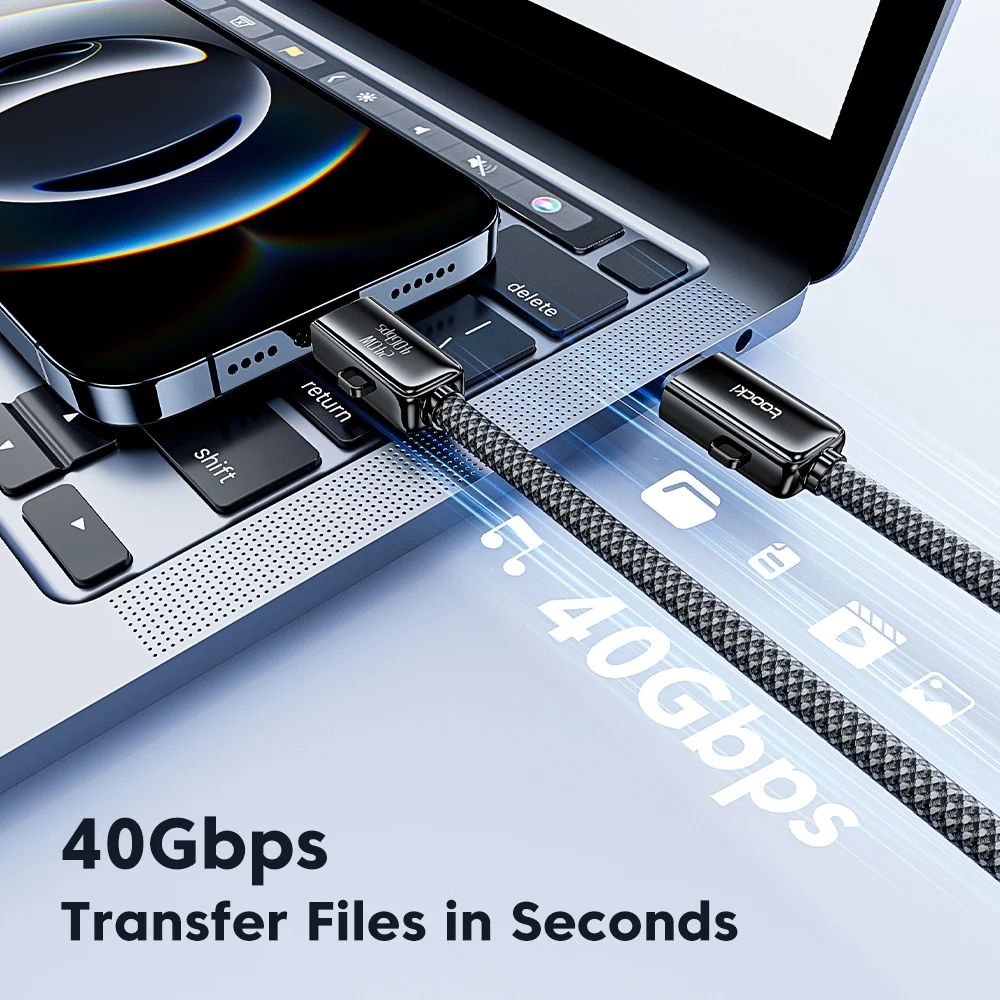 Toocki 240W 4 en 1 Cable USB PD3.1 carga rápida 8K @ 60Hz 40Gbps USB C a C a Cable de iluminación para iPhone 17 16 15 Samsung Macbook - imagen 2