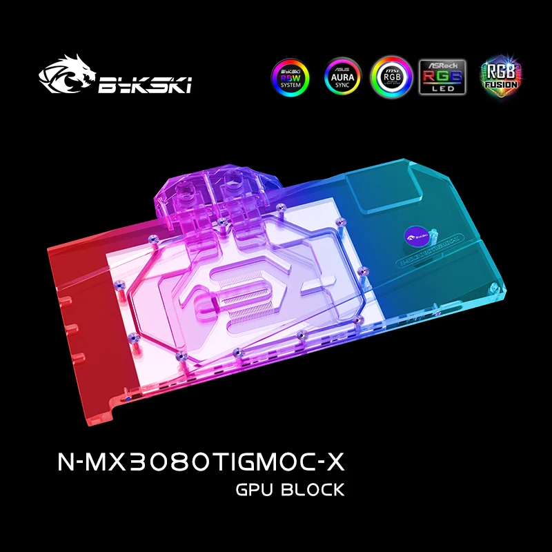 Bykski-Bloque de refrigeración por agua GPU para tarjeta gráfica MAXSUN RTX 3080 Ti icraft GM OC, enfriador VGA, radiador de cobre, N-MX3080TIGMOC-X - imagen 5