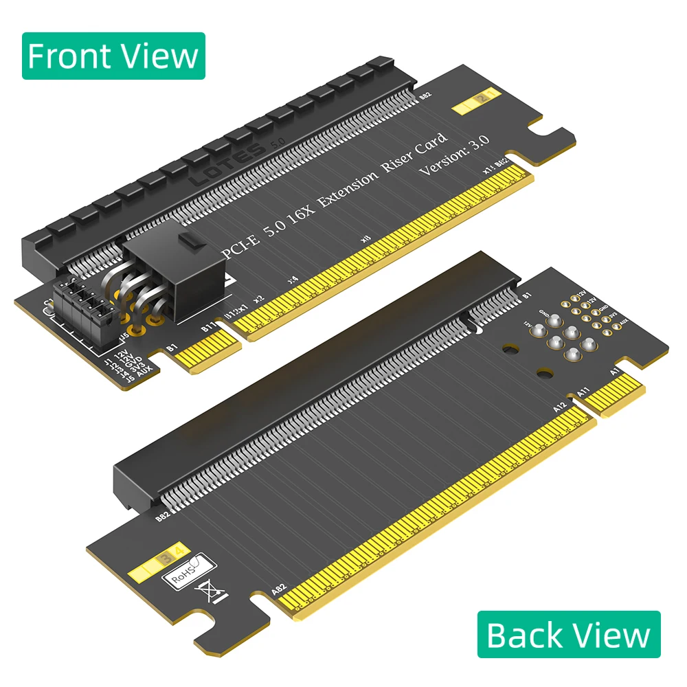 Tarjeta elevadora de extensión PCI-E x16, adaptador de prueba PCIe 5,0 x16, tarjeta protectora, compatible con fuente de alimentación externa