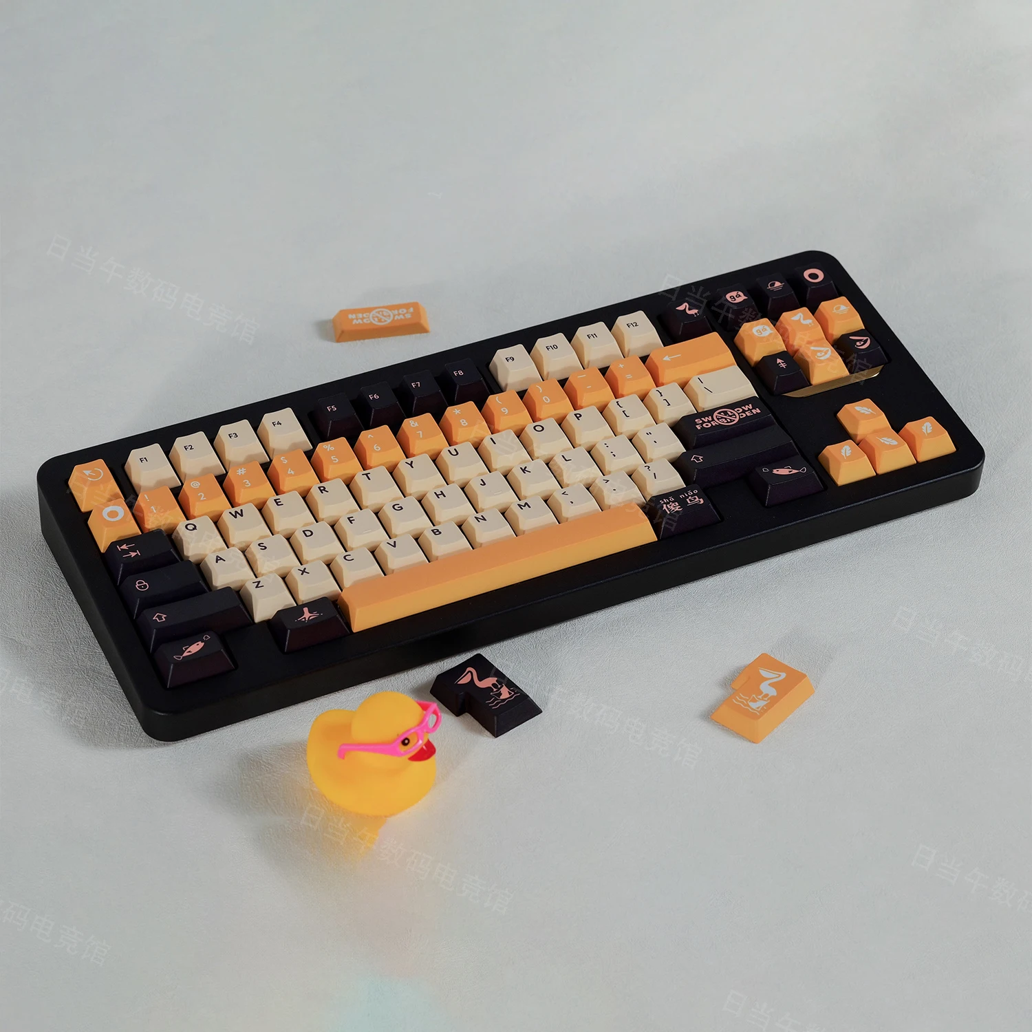 Teclas Pelican de 170 teclas, teclas de sublimación de tinte con perfil de cereza para teclado mecánico MX Switch, diseño ANSI/ISO