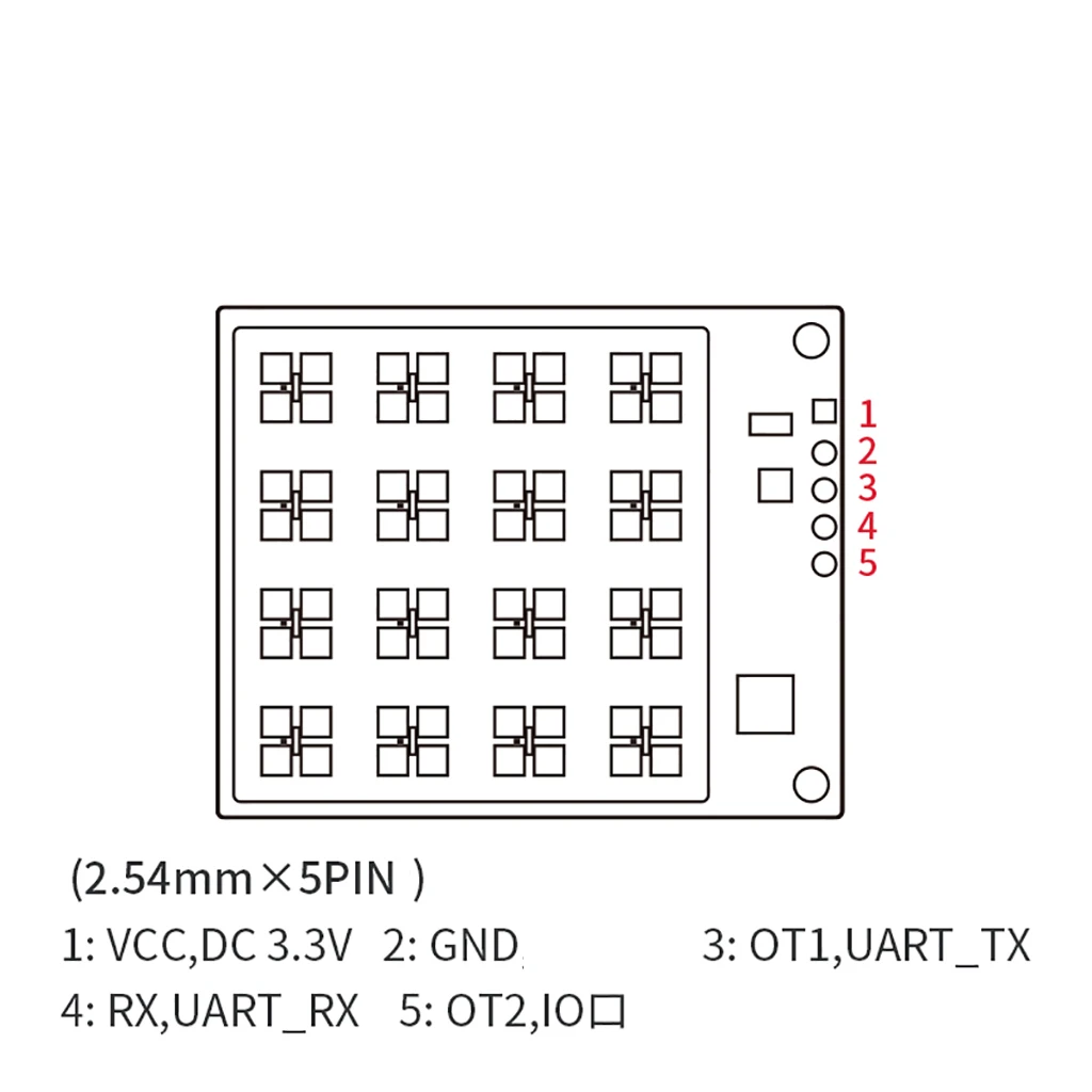 Sensor de detección de nivel de agua, 2,54mm x 5 pines, 24G, módulo de Radar LD2413, detección de líquido, interruptor de inducción sin contacto, rango de 0,15-10m - imagen 2