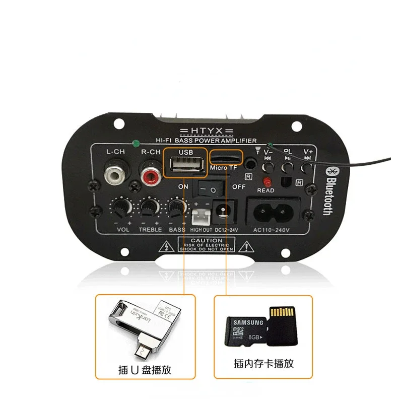 Amplificador Audio Bluetooth 30W – DAC, FM y USB para Coche y Casa - imagen 2