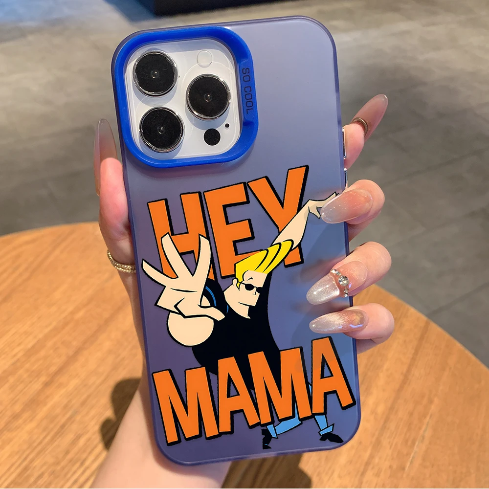 Funda de teléfono divertida de Johnny Bravo para iPhone 17 16e 16 15 14 13 12 11 mini Pro Max X XR XSMAX 8 7 Air Plus cubierta mate anticaída - imagen 5