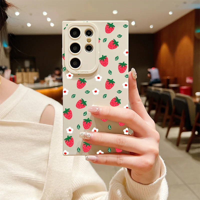 Funda de teléfono de silicona con diseño de cereza bonita para Samsung Galaxy A15 A35 A55 A14 A34 A54 A13 A33 A53 S24 Ultra S23 FE S22 Plus - imagen 2