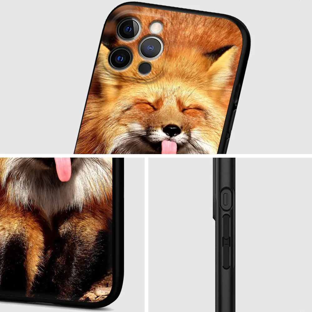Funda de teléfono con bonito zorro y animal de dibujos animados para iPhone 13, 15, 14, 12, 11 Pro MAX XR X SE XS 7, 8 Plus, funda suave de lujo para iPhone13 15 14 - imagen 5