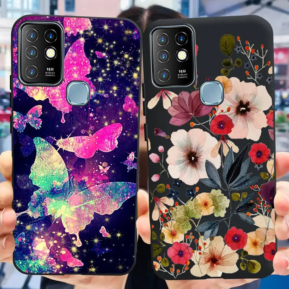 Funda de teléfono para Infinix Hot 10, cubierta trasera suave de silicona negra pintada a la moda para Infinix Hot10 X682B X682C - imagen 5