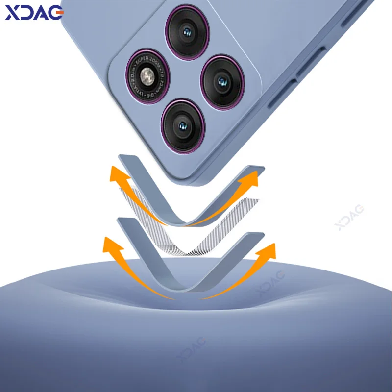 Funda de teléfono de silicona líquida cuadrada Original para Motorola Moto Edge 60 Pro 5G 360, fundas protectoras suaves anticaídas a prueba de golpes - imagen 3