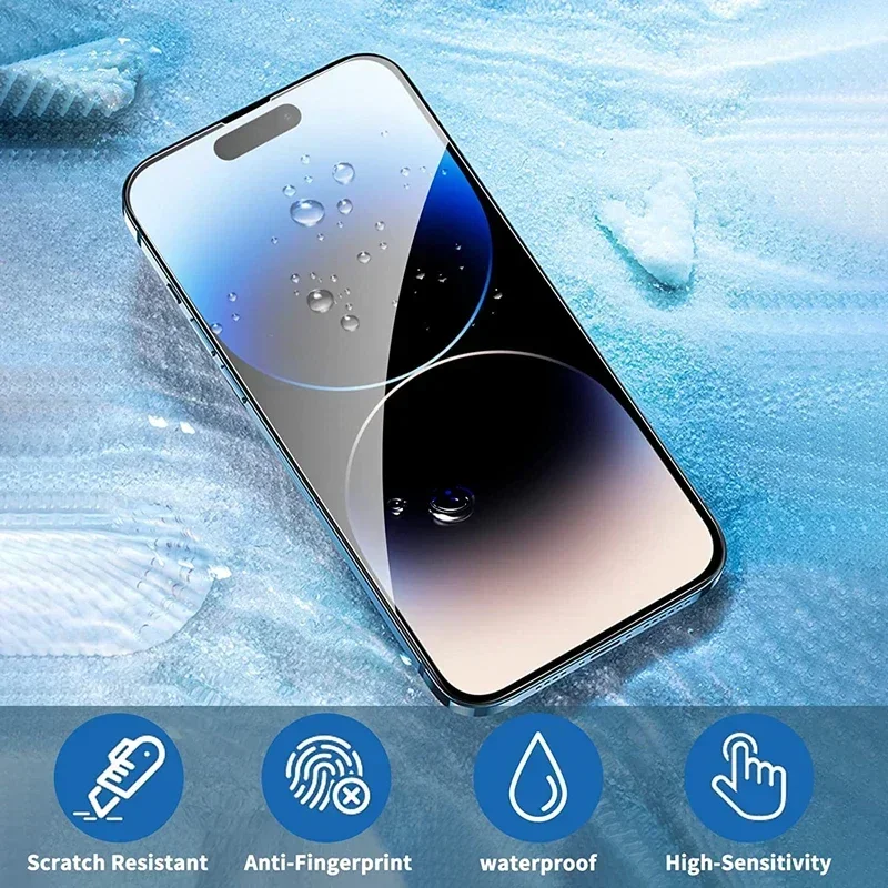10 Uds Protector de pantalla de vidrio templado para IPhone 14 13 11 15 16 17 Pro Max 12 Mini I teléfono XS XR X Plus i16 película protectora de pantalla - imagen 4