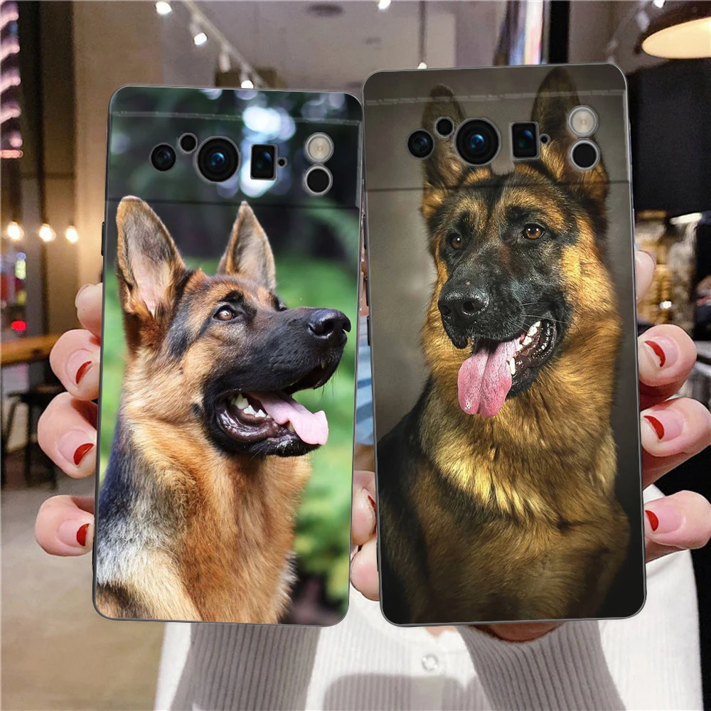 Funda de teléfono Beauty German Shepherd Dog para Google Pixel 10 9 8 7 6 Pro XL 9A 8A 6A 7A 5G, funda negra de TPU suave a prueba de golpes - imagen 2
