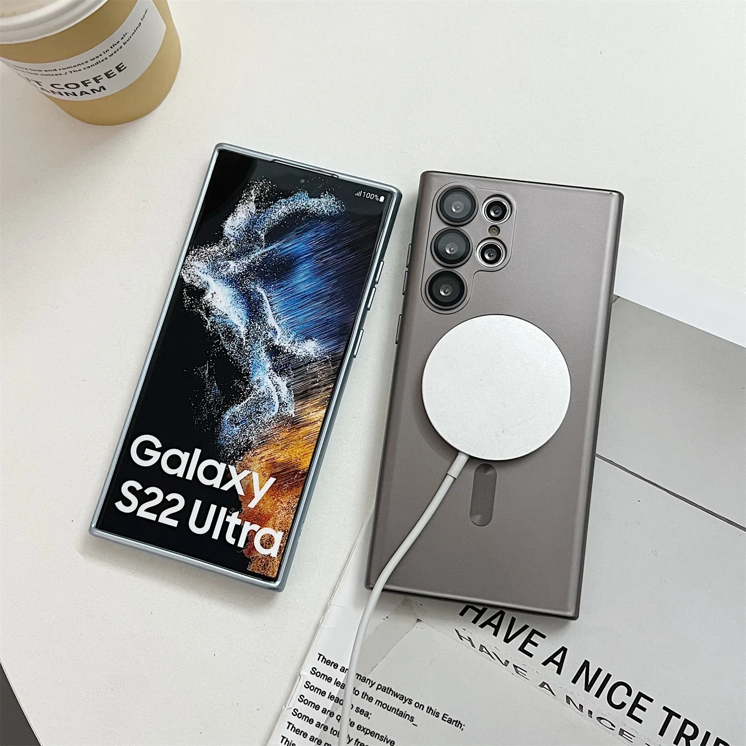 Cargador inalámbrico magnético para funda de parachoques mate Magsafe para Samsung Galaxy S24 S23 S22 Ultra Plus S21 S20 Note 10 20 - imagen 2