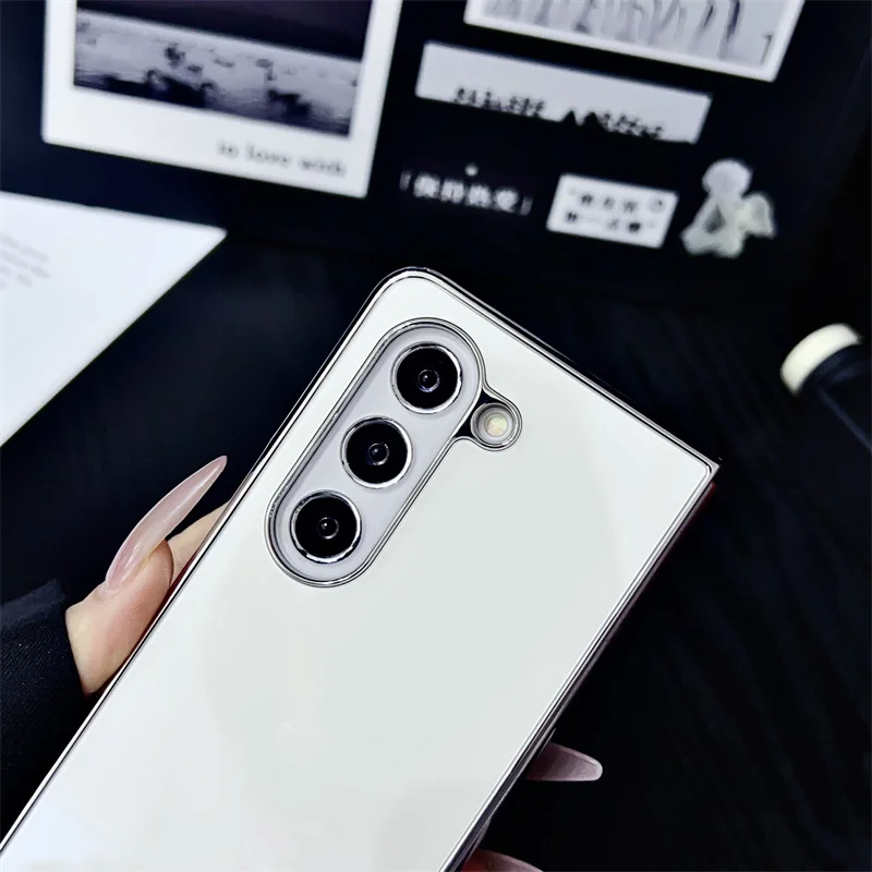 Funda de teléfono con revestimiento de vidrio templado para Samsung Galaxy Z Fold 6 5 4 3 5G Z Fold6, funda protectora dura ultrafina mate a prueba de golpes - imagen 5