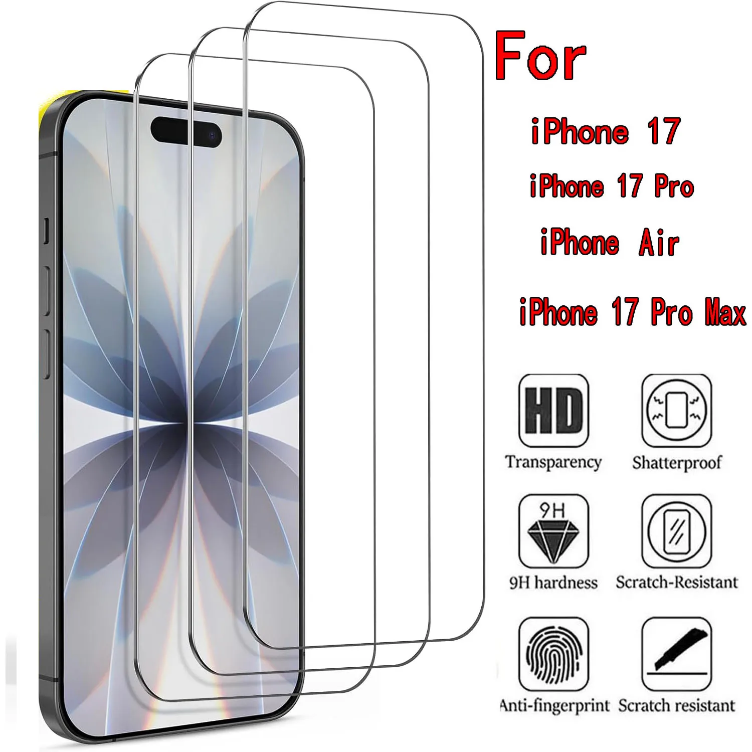 Para iPhone 17 Pro Max 17 Air HD Protector de pantalla de vidrio templado - imagen 2