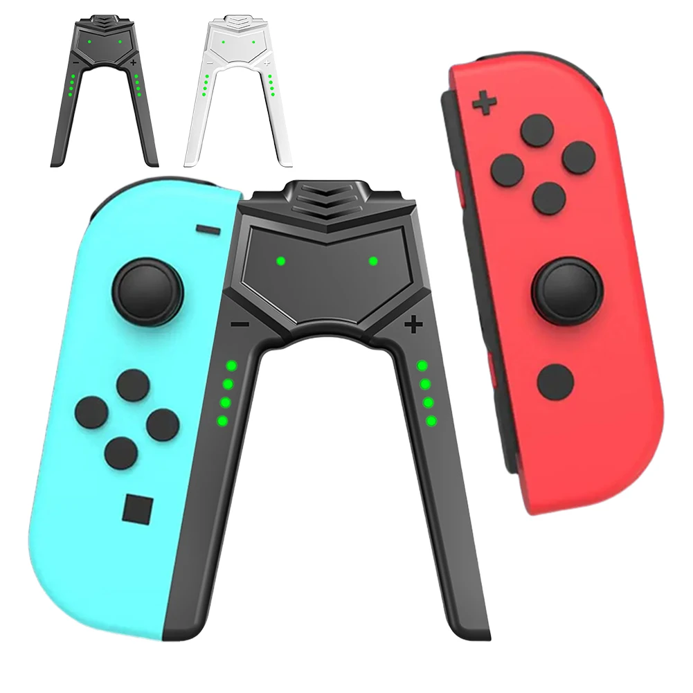 Para Switch OLED Joy-Con agarre de carga tipo C controlador portátil en forma de V cargador de mango para Nintendo Switch modelo OLED - imagen 2