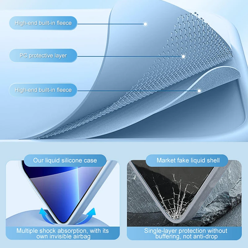 Funda de silicona líquida Original para Apple iPhone 14 13 11 12 Pro Max 14 Plus 13 Mini, funda protectora a prueba de golpes, accesorios para teléfono - imagen 4