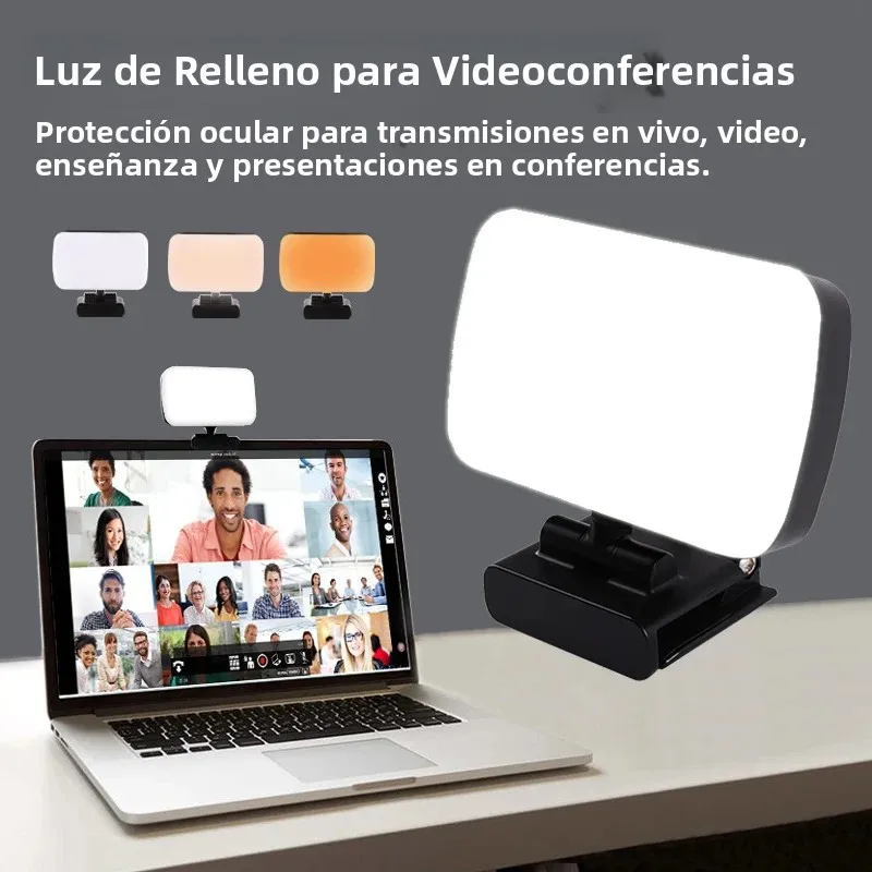 Mini Luz de vídeo para conferencias, Kit de transmisión en vivo, cámara web, Vlog, fotografía, lámpara de relleno, Selfie, cámara portátil ajustable, Luz LED - imagen 2