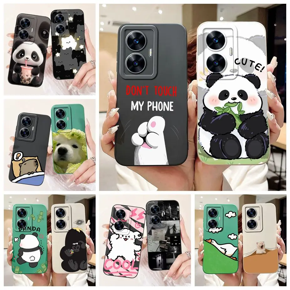 Funda de silicona suave para Realme, carcasa mate de dibujos animados de animales, para Realme, Narzo N55 C 55 RealmeC55, RMX3710