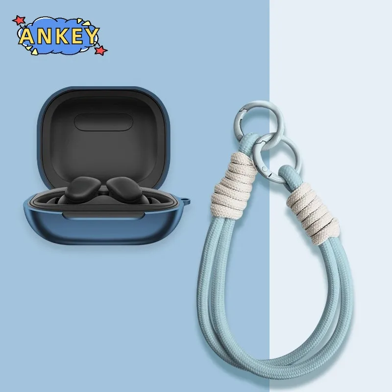 Para Beats Powerbeats Fit funda protectora de silicona suave portátil resistente a los arañazos carcasa con mosquetón cordón - imagen 5