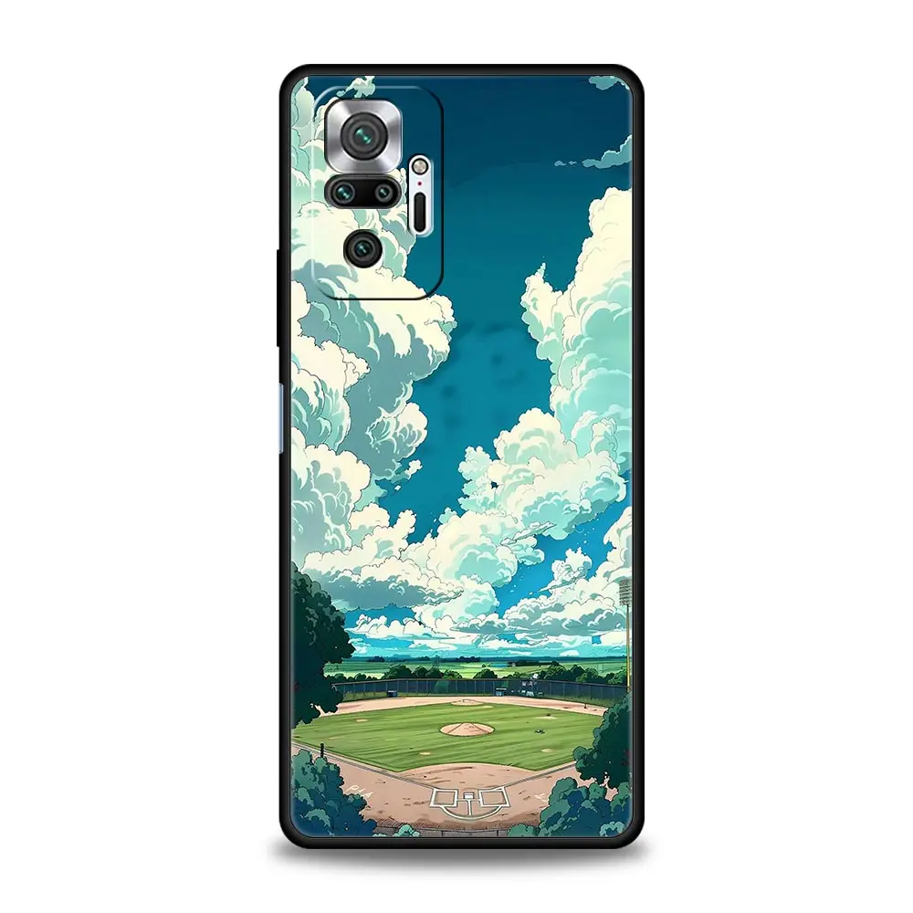Funda de teléfono para Xiaomi Redmi Note 14 13 12 5G 11 10 Pro Plus 4G 9S 9 14C 13C 12C 10C 9C 9A funda suave de TPU béisbol - imagen 2