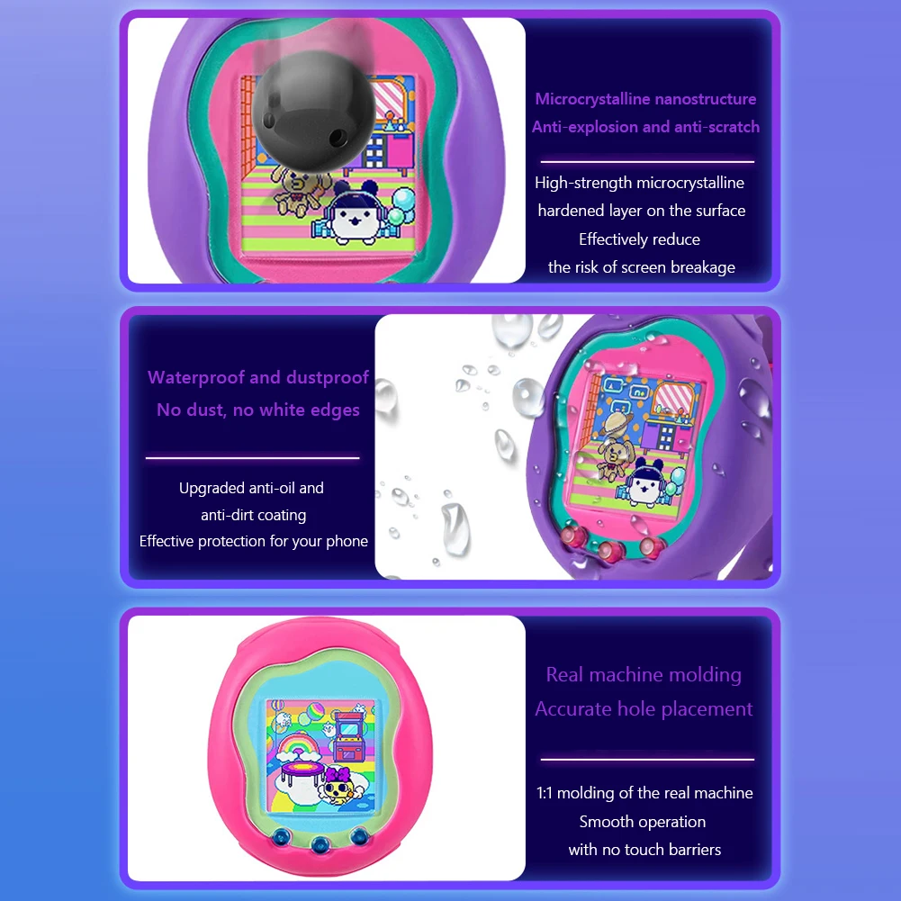 Película protectora de pantalla para Tamagotchi Uni, 2 piezas, antiarañazos, PET/TPU, antihuellas, HD, accesorios para mascotas - imagen 5