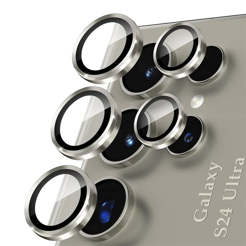 Protector de pantalla de lente de cámara de anillo Individual de Metal para Samsung Galaxy S24 Ultra S25 Plus S24 FE cubierta completa de vidrio templado - imagen 2