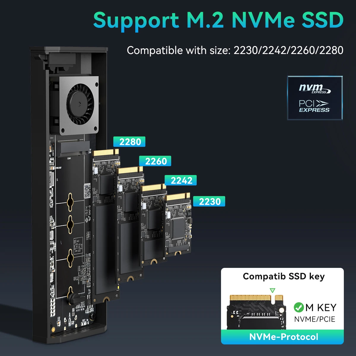Yottamaster-carcasa de disco duro USB 4 M.2 SSD, caja externa de alta velocidad de 40gbps, carcasa de disco de estado sólido, caja de almacenamiento para PC y portátil - imagen 4