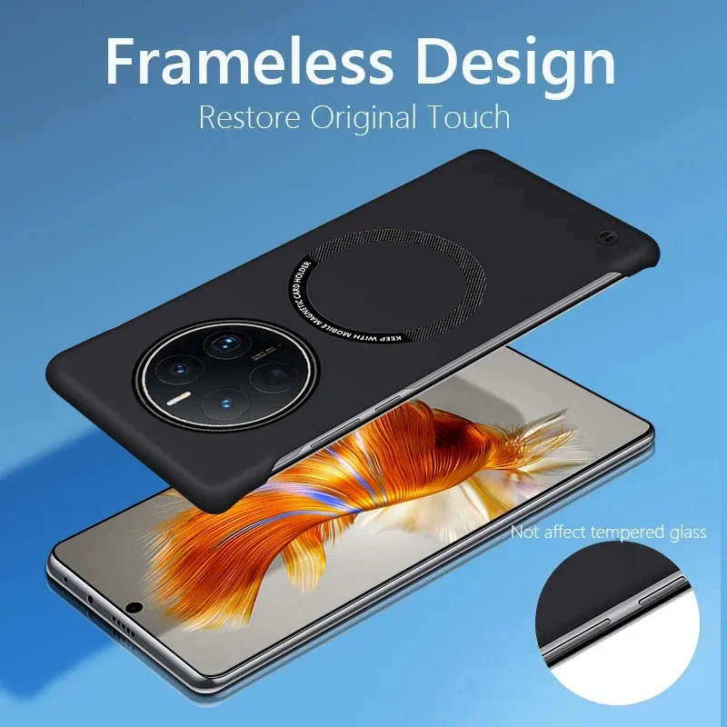 Funda Magsafe magnética ultrafina de lujo sin marco para Huawei Mate 40 Pro 50 Pro, funda trasera mate dura delgada para PC - imagen 3