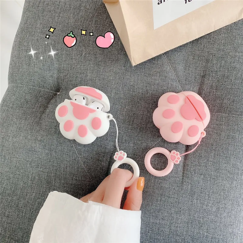 Para Airpods 4 Funda 2024, Linda Funda protectora de silicona con pata de gato 3D para auriculares para Airpods Pro 3 2025 Funda para niños y niñas - imagen 2