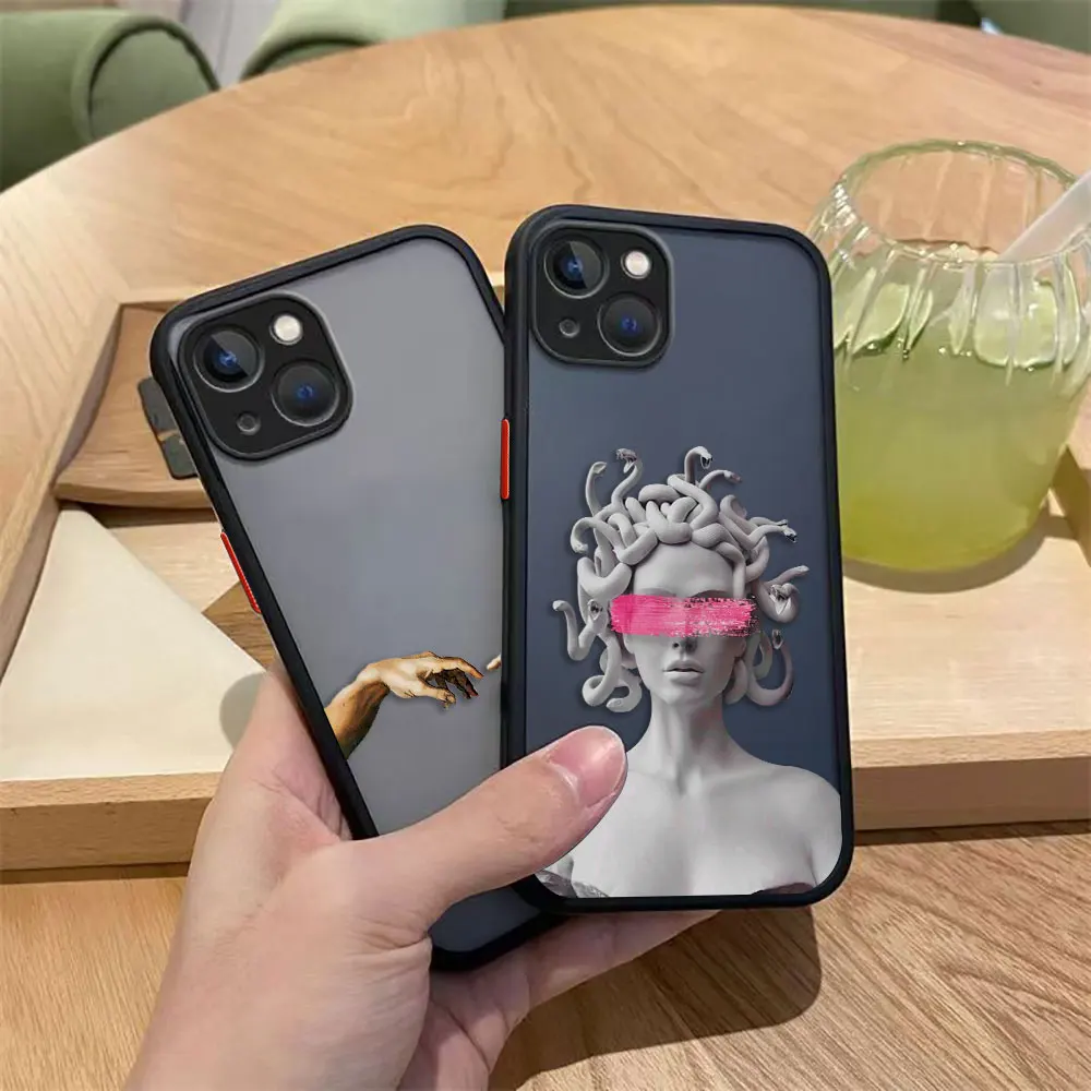 Funda de teléfono mate clásica vintage m-mona Lisa para iPhone Apple 16 16E 15 11 12 13 14 Pro Max Mini SE 8 7 Plus TPU carcasa DIY - imagen 3